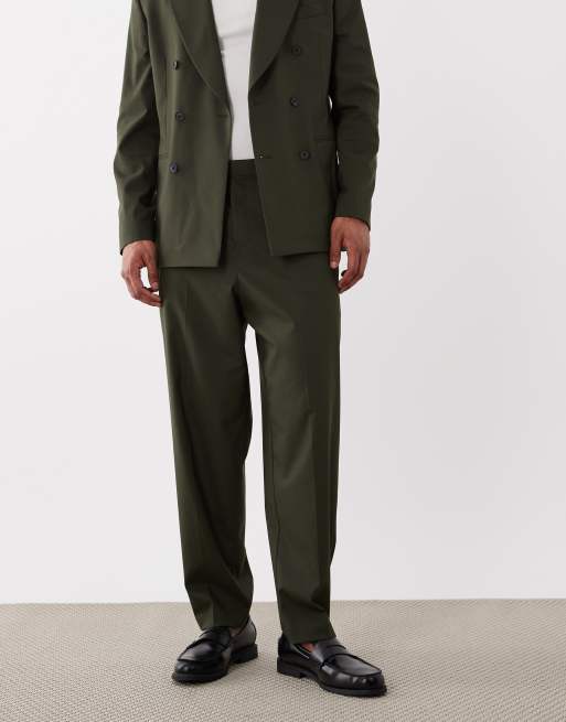 ASOS DESIGN - Ruimvallende toelopende pantalon in olijfgroen, 2 van 5
