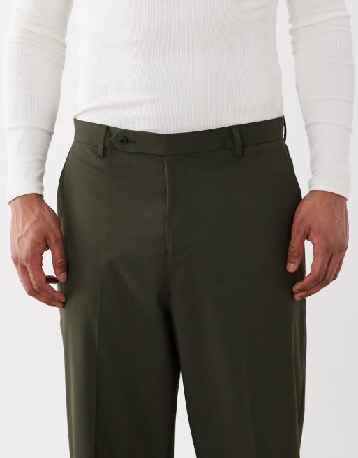 ASOS DESIGN - Ruimvallende toelopende pantalon in olijfgroen, 4 van 5