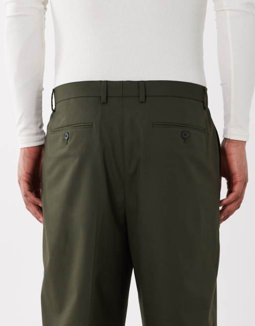 ASOS DESIGN - Ruimvallende toelopende pantalon in olijfgroen, 5 van 5