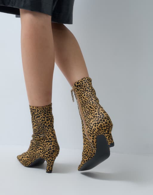ASOS DESIGN Rumi bottines à talon en cuir véritable imprimé animal, 3 de 5