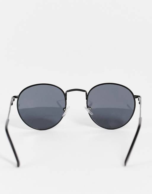 ASOS DESIGN – Runde 90er-Sonnenbrille mit schwarzem Metallgestell und getönten Gläsern, 3 von 4
