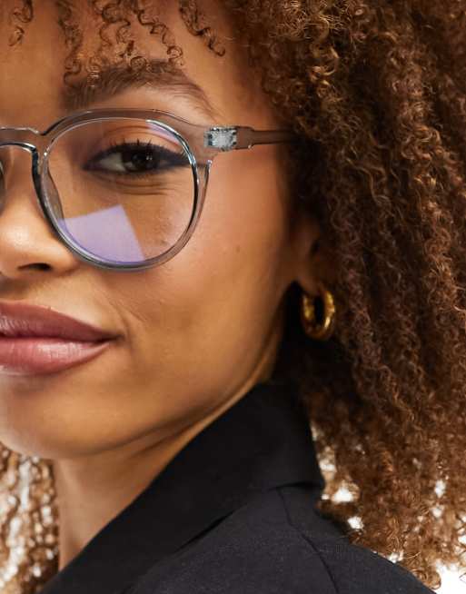 ASOS DESIGN – Runde Brille mit zartem Gestell und klaren Gläsern mit Blaulichtfilter , 4 von 4