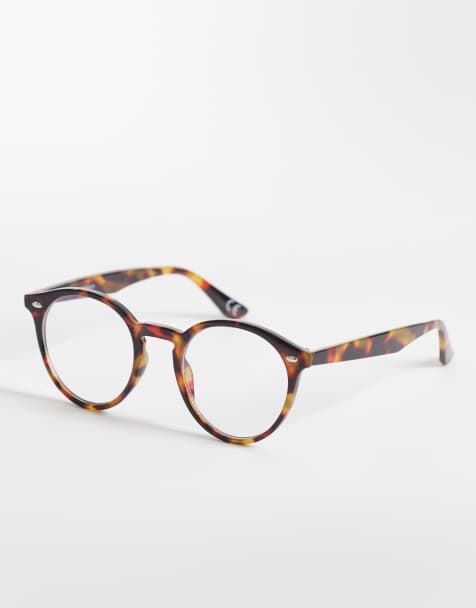 ASOS DESIGN - Runde briller med skildpaddemønster og gennemsigtigt bluelight-glas - view 1
