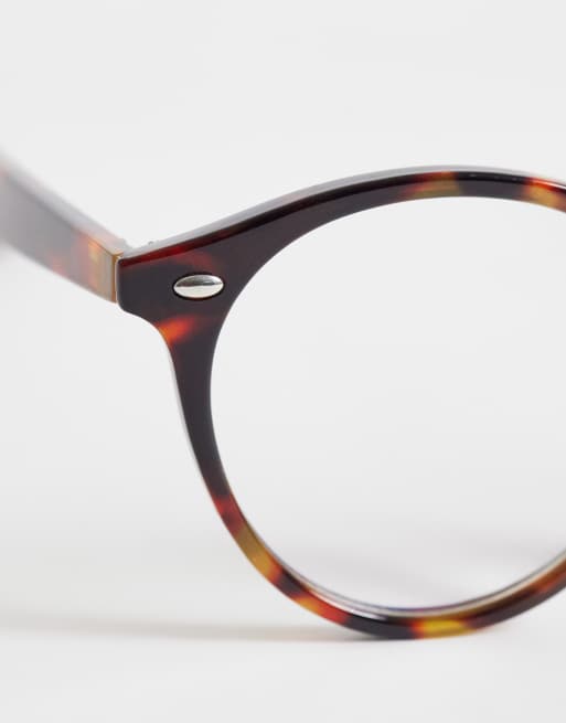 ASOS DESIGN - Runde briller med skildpaddemønster og gennemsigtigt bluelight-glas, 2 af 3