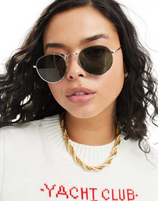 ASOS DESIGN – Runde Metall-Sonnenbrille mit G15-Gläsern , 3 von 4