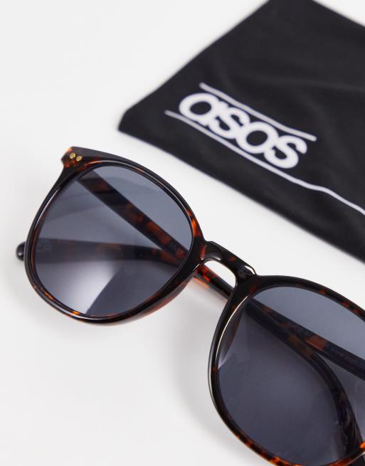 ASOS DESIGN - Runde retro-solbriller med røgfarvet glas og skildpaddemønster, 3 af 4