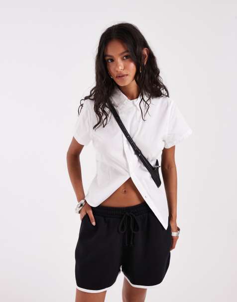 ASOS Design runner short in black with white piping - view 1