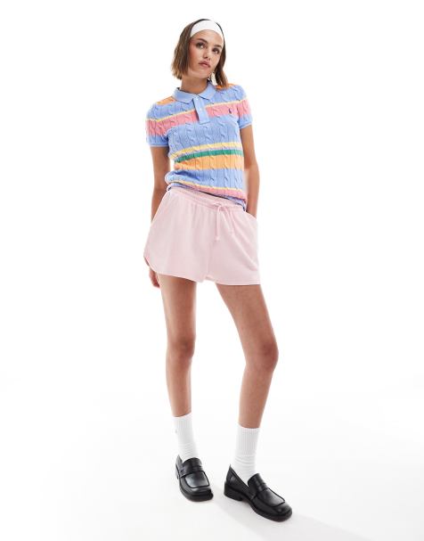 ASOS DESIGN – Runner-Shorts aus Sweatshirt-Stoff in verwaschenem Rosa - view 1