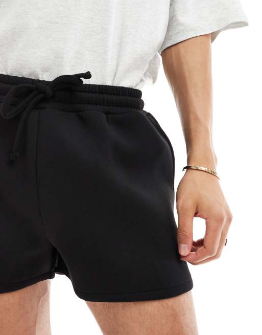 ASOS DESIGN Runner Shorts in schwarzer Neoprenoptik ASOS