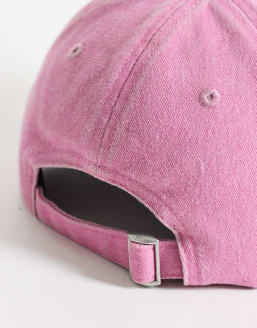 ASOS DESIGN Running Late slogan cap in washed pink, 3 of 3