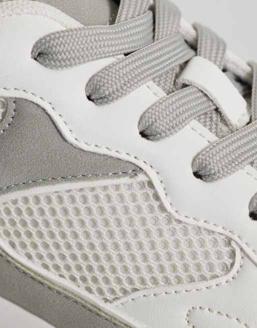 ASOS DESIGN running sneakers in white with gray paneling, 5 of 5