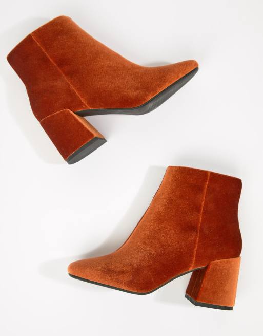 Velvet ankle boots on sale uk