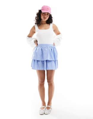 ASOS DESIGN - Rüschen-Rock aus Popeline-Bunt