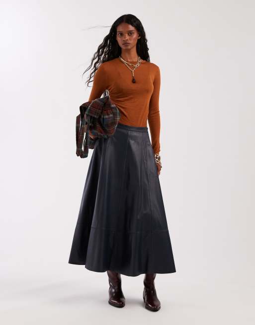 ASOS DESIGN - Rustfarvet blød top i gennemsigtigt strik med rynker i siden, 2 af 4