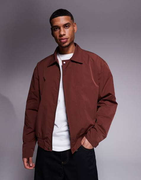 ASOS DESIGN - Rustfarvet Harrington-jakke i let stof - view 1