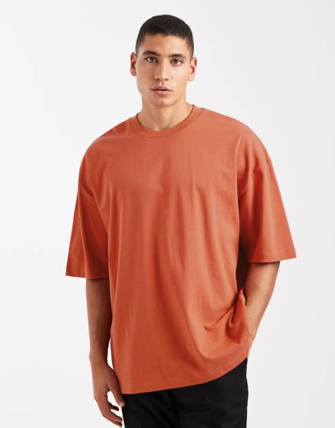 ASOS DESIGN - Rustfarvet kraftig oversized T-shirt med sænkede skuldre - view 1