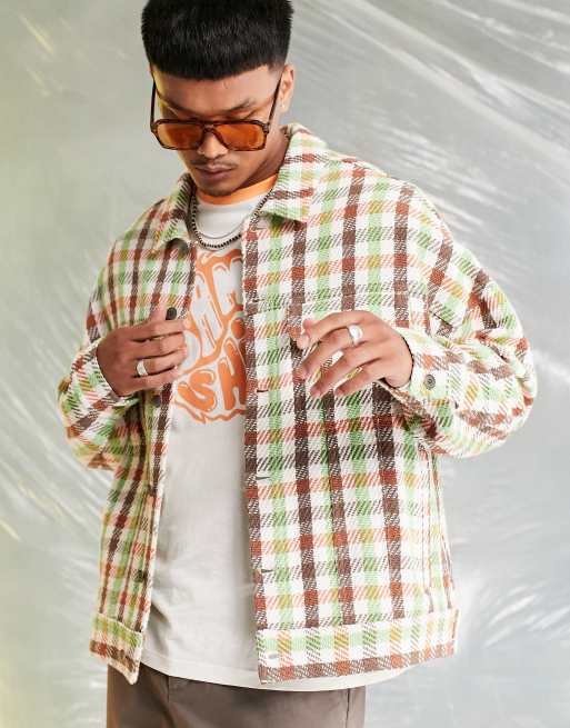 ASOS DESIGN – Rutig lätt jacka i oversize och cowboystil 