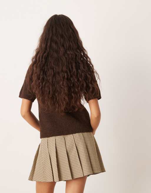 ASOS DESIGN – Rutig, plisserad minikjol, 4 av 5