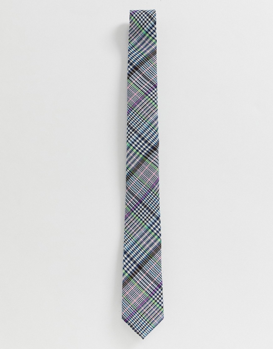 ASOS DESIGN – Rutig smal slips med struktur-Flerfärgad