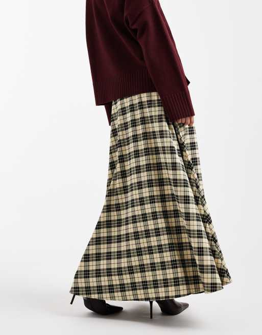 ASOS DESIGN – Rutig, vid maxikjol med borstad finish, 3 av 5