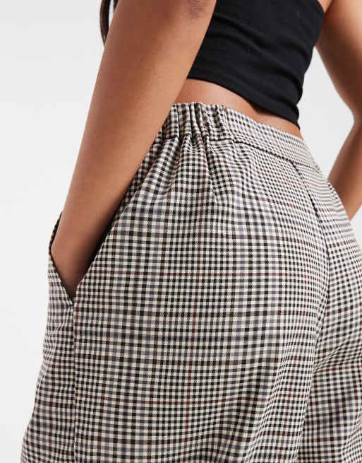 ASOS DESIGN – Rutiga, figursydda byxor i relaxed fit med raka ben, del av set , 4 av 5