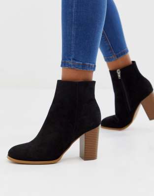 ASOS DESIGN Rye heeled ankle boots in black | ASOS