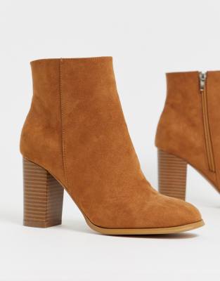 tan high heel ankle boots