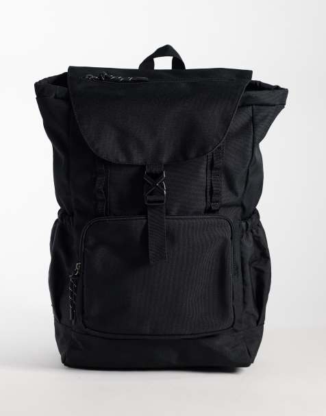 ASOS DESIGN rygsæk med flere lommer i sort - view 1