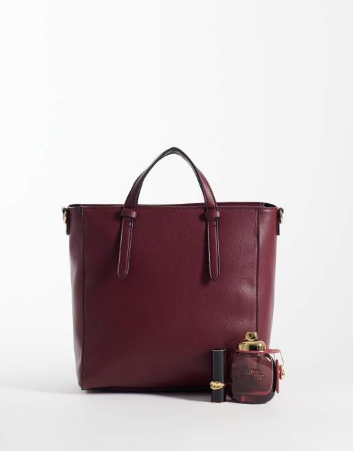 ASOS DESIGN rygsæk-totetaske i burgundy, 2 af 4
