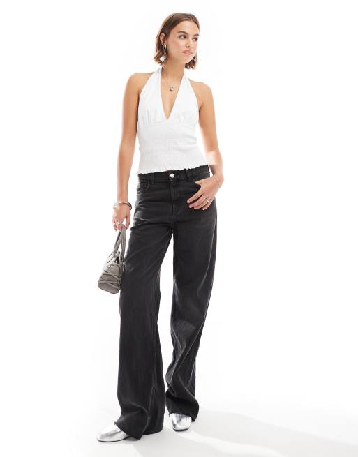 ASOS DESIGN - Rynket halterneck-top i hvid, 2 af 4