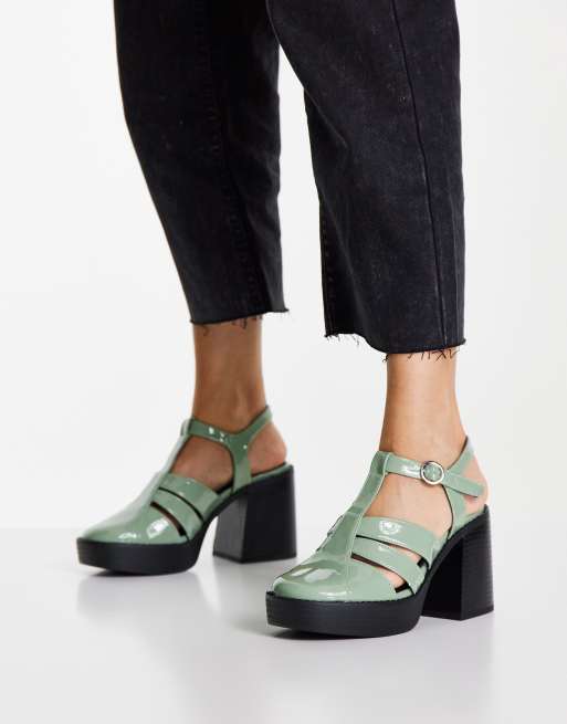 ASOS DESIGN - Sabina - Chaussures à talon et découpes - Vert sauge