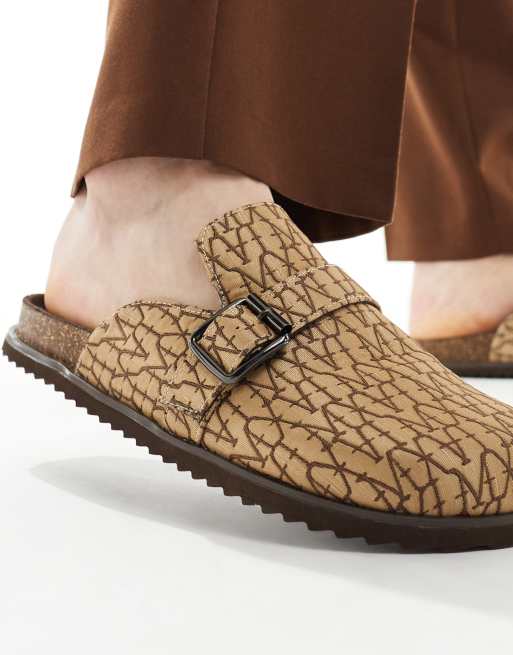 ASOS DESIGN - Sabots à monogramme en jacquard avec détail argenté sur la bride, 3 de 4