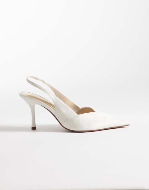ASOS DESIGN - Sabrina - Escarpins larges à talon aiguille et bride arrière - Ivoire - view 1