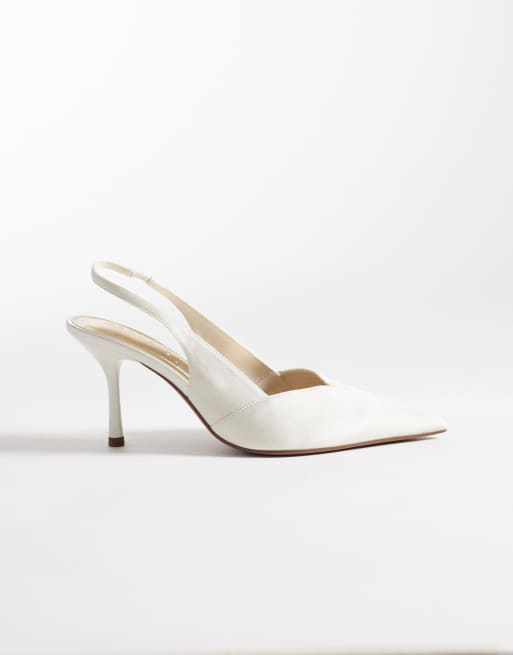 ASOS DESIGN - Sabrina - Scarpe con tacco a spillo color avorio con cinturino posteriore
