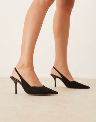 ASOS DESIGN - Sabrina - Schuhe in Schwarz mit Stilettoabsatz und Fersenriemchen