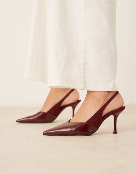 ASOS DESIGN - Sabrina - Slingback schoenen met stilettohak in bordeauxrood - view 1