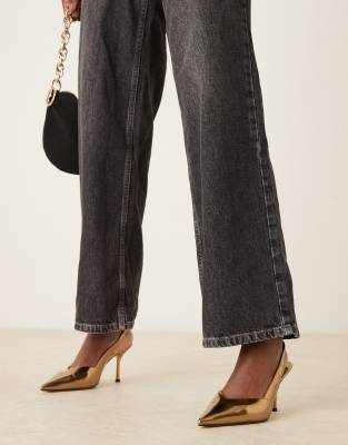 Asos Design Sabrina Slingback Stiletto Heels In Gold