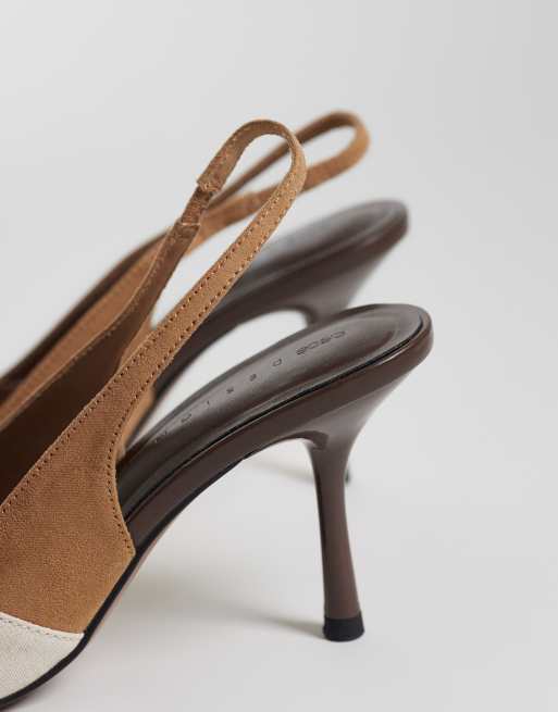 ASOS DESIGN Sabrina slingback stiletto heels in neutral mix, 4 of 4