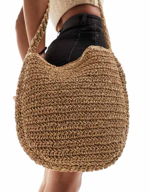 ASOS DESIGN Sac a bandouliere en paille crochetee a la main ASOS