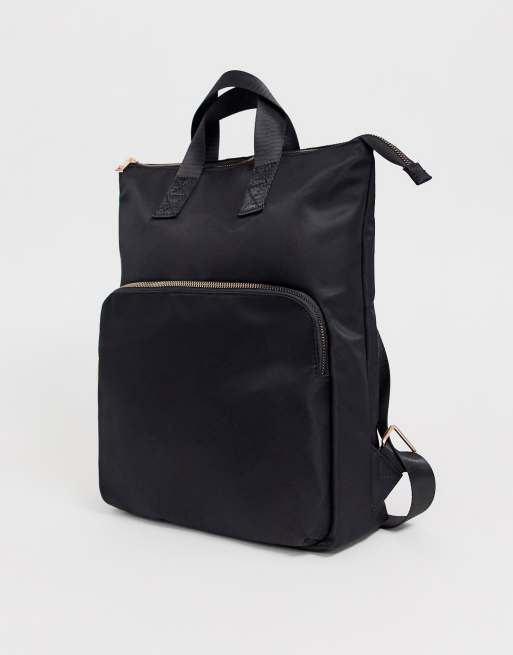 ASOS DESIGN Sac dos pour ordinateur portable avec d tail or rose