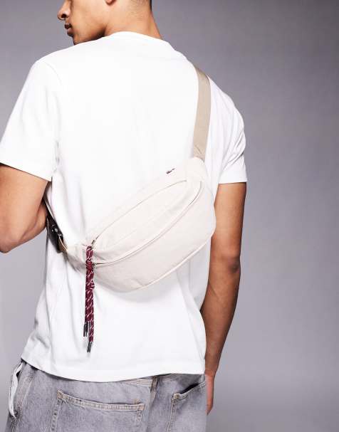ASOS DESIGN - Sac banane en nylon avec tirette contrastante - Taupe - view 1
