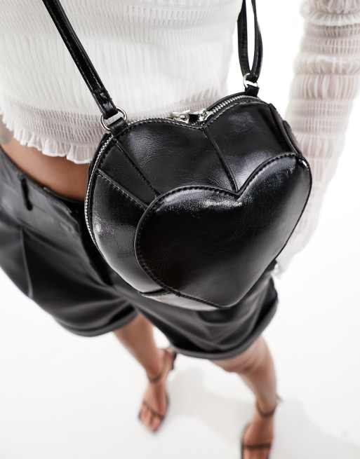 ASOS DESIGN - Sac bandoulière cœur - Noir, 2 de 4