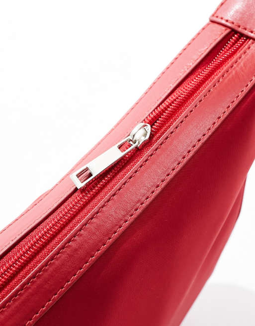 ASOS DESIGN - Sac bandoulière en nylon - Rouge, 3 de 4