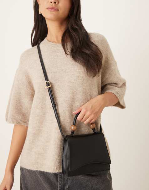 ASOS DESIGN - Sac bandoulière en résine avec anse ornée de perles et sangle détachable - Noir - view 1