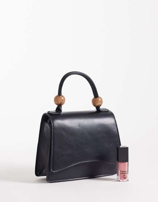ASOS DESIGN - Sac bandoulière en résine avec anse ornée de perles et sangle détachable - Noir, 2 de 4