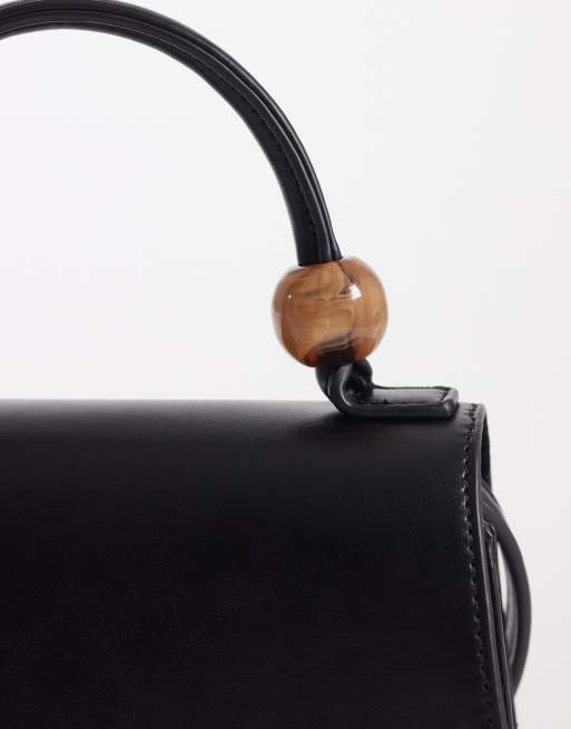 ASOS DESIGN - Sac bandoulière en résine avec anse ornée de perles et sangle détachable - Noir, 3 de 4
