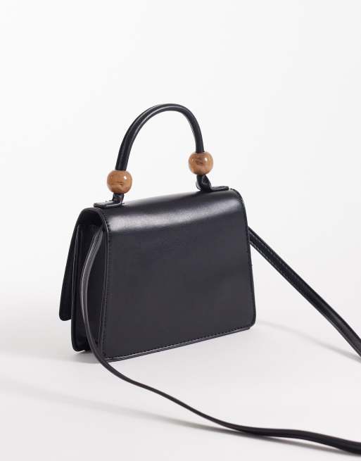 ASOS DESIGN - Sac bandoulière en résine avec anse ornée de perles et sangle détachable - Noir, 4 de 4