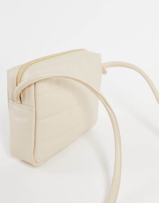 ASOS DESIGN - Sac bandoulière en similicuir matelassé - Écru, 4 de 4