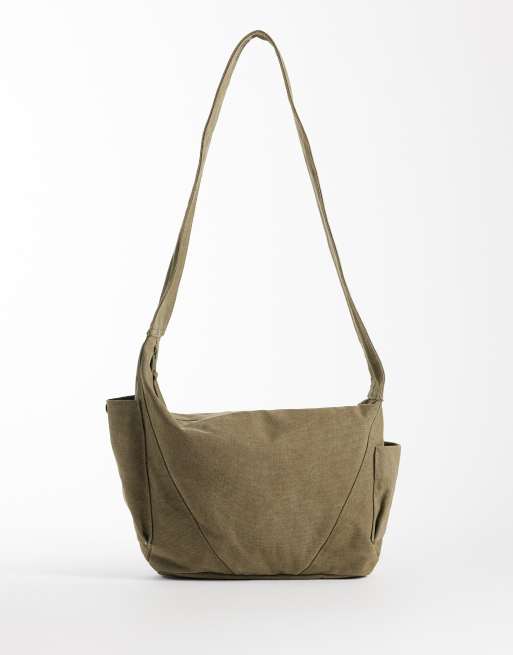 ASOS DESIGN sac bandoulière en toile vert olive, 2 de 4