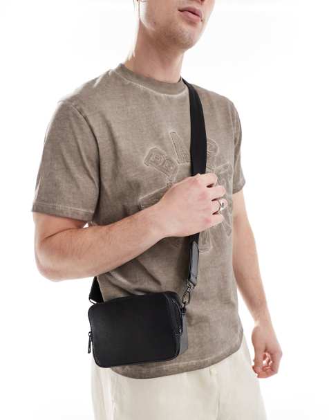 ASOS DESIGN - Sac bandoulière rigide en similicuir - Noir - view 1